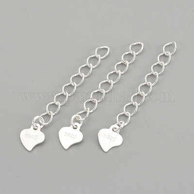 925 стерлинговое серебро скрученные удлинительные цепи&nbsp;LS-STER-S002-32-1