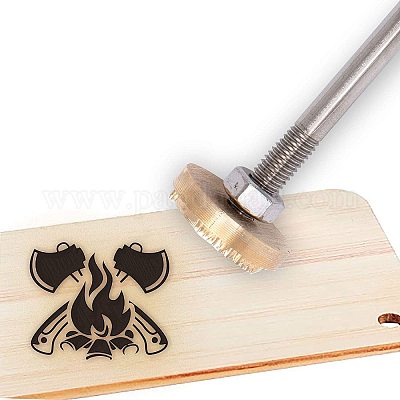 Tree Woodworking Design Stamp 1x1 Custom Logo Wood Branding Iron,Durable Leather Branding Iron Stamp,BBQ Heat Stamp Including The Handle 