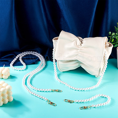 3 шт. 3 размера пластиковые цепочки с имитацией жемчуга для сумок-удлинителей&nbsp;HJEW-TAC0070-1