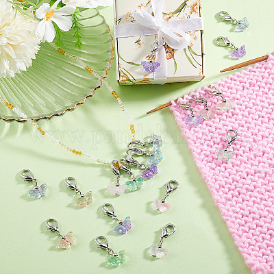 60шт 6 цвета стеклянный кулон HJEW-PH01915-1