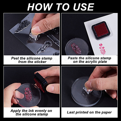 2шт. 2 стиля ежедневной тематики прозрачные силиконовые штампы набор&nbsp;DIY-CP0009-61-1