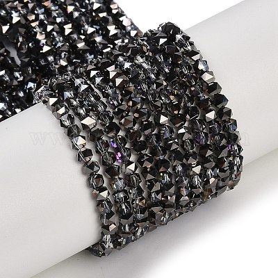 Chapelets de perles en verre électroplaqué&nbsp;GLAA-Q105-02G-1