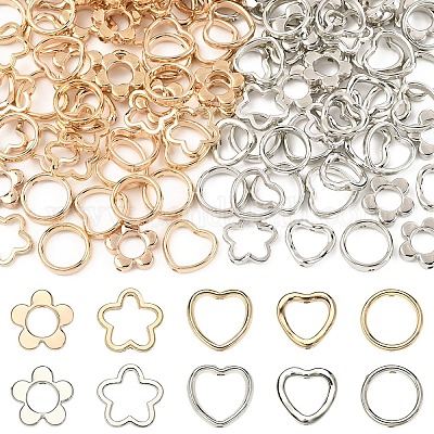 100шт ccb пластиковая рамка для бусин&nbsp;CCB-YW0001-64G-1