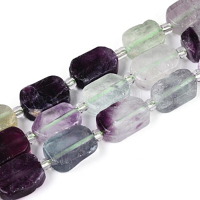 Природных красочные флюорита бисер нитей&nbsp;G-C098-A35-01-1