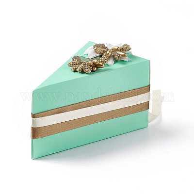 Cajas de regalo de favores de dulces de boda de cartón en forma de pastel  al por mayor para bisuterías 