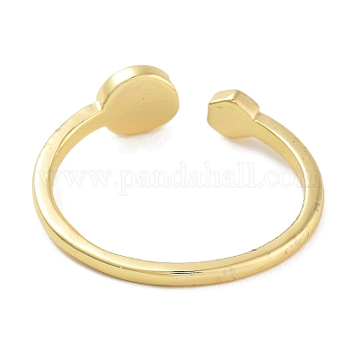 Componenti per anelli con polsino aperto in ottone placcato a cremagliera&nbsp;KK-Z071-33G-1