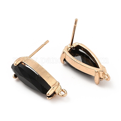 K9 стеклянные серьги-гвоздики в форме капли KK-E071-25KCG-01-1