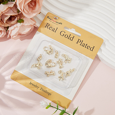 10шт 5 стиля латунные подвески&nbsp;KK-BBC0022-98-1