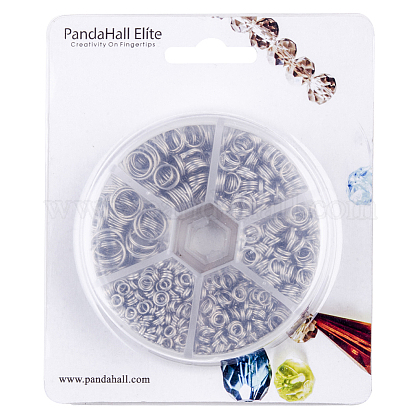 PandaHall Elite 1スモールボックスダブルジャンプリング{23} 4 5 {67}mmジュエリー作り用  プラチナ IFIN-PH0001-09P-1