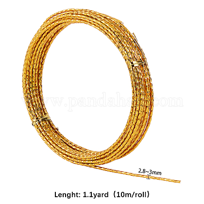 Benecreat9ゲージ33フィートの織り目加工の刻まれた金線ダイヤモンドカットアルミニウムクラフトワイヤー装飾品作りやその他のジュエリークラフト作業用 AW-BC0003-09A-1
