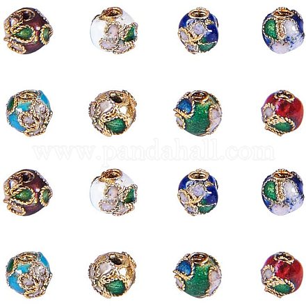 Pandahall élite 120 pièces perles de cloisonné rondes à la main pour la fabrication de bijoux article bricolage fabrication de bijoux artisanat CLB-PH0001-01-6mm-1