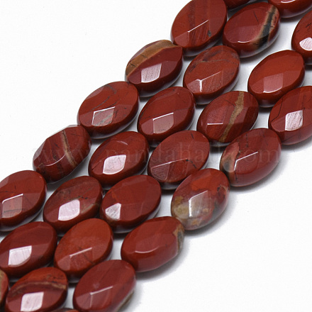 Rosso naturale perline di diaspro fili G-T070-8x12mm-07-1