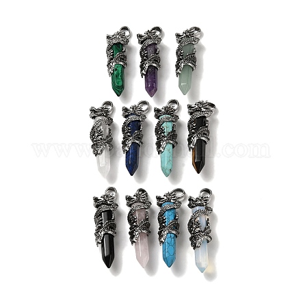 Natural & Synthetic Mixed Stone Pointed Big Pendants G-D069-01AS-1