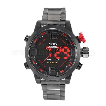 ファッションステンレススチールのメンズ電子腕時計  レッド  70mm WACH-I005-07E-1