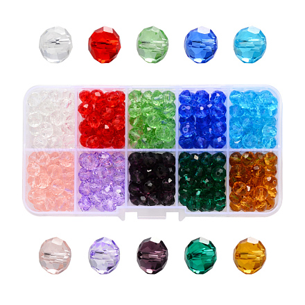 Perles en verre transparentes FPDL-S015-04C-01-B-1