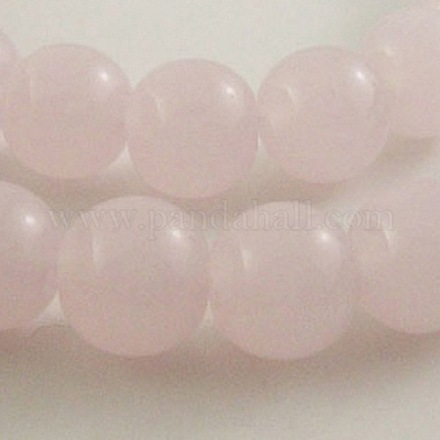 Imitation Jade Glass Round Beads Strands X-GR8mm59Y-1