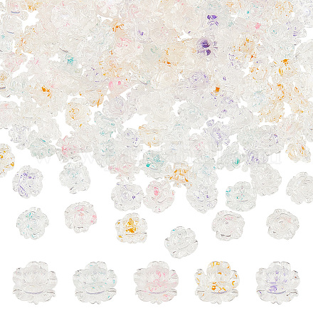 200 Stück 5 Farben transparente Harz Cabochons MRMJ-GO0001-01-1