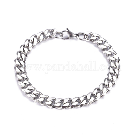 Bracelets chaîne à maillons cubains en acier inoxydable 304 pour homme BJEW-G631-13P-1