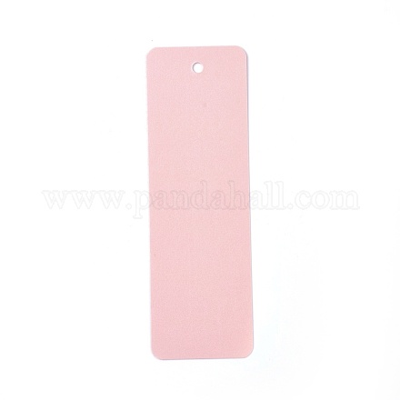 空白のクラフト紙カード  パールカラーの  DIYブックマークカード  長方形  ピンク  142~145x46~47x0.3~0.4mm  穴：5mm DIY-WH0134-D06-1