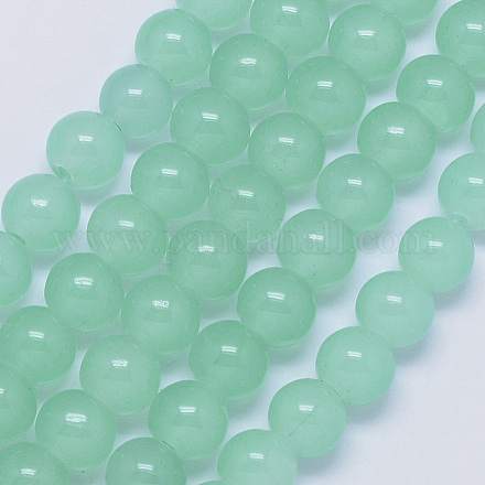Abalorios de vidrio jade de imitación hebras GLAA-G049-10mm-A47-1