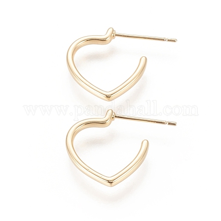 Brass Stud Earrings EJEW-F245-01G-1