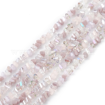 Brins de perles de verre de galvanoplastie de couleur dégradée X-GLAA-E042-02C-1