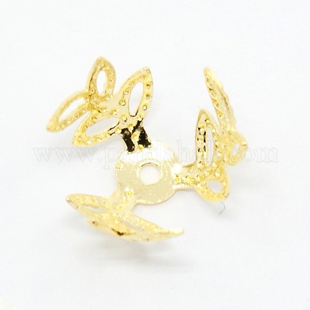 3-лепесток крышки латунь цветок шарик KK-M010-01G-1