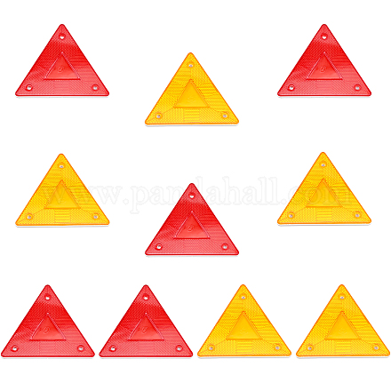 CHGCRAFT 10Pcs 2Colors Triangle Plastic Reflector Vehicle Warning Sign Slow Moving Vehicle Sign Safety Warning Sign for Outdoor Truck AJEW-CA0003-39-1
