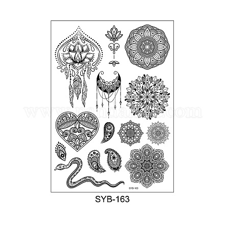 Mandala patrón vintage extraíble temporal a prueba de agua tatuajes papel pegatinas MAND-PW0001-15G-1