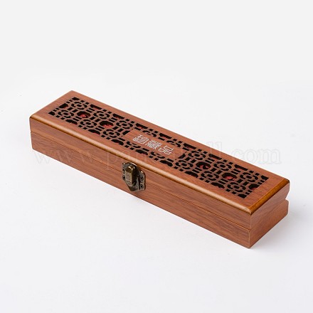 Cajas de collar de joyería de madera rectángulo OBOX-F002-10-1