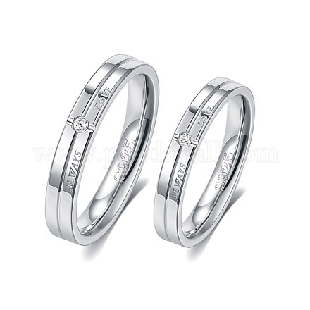 925 Paar Ringe aus Sterlingsilber für Herren RJEW-BB67588-M-A-1