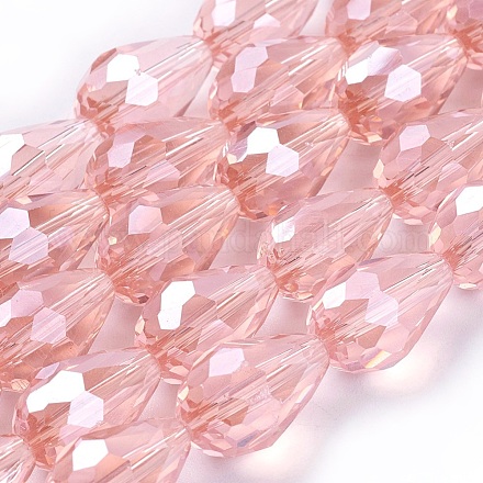 Chapelets de perles en verre électroplaqué X-EGLA-R008-15x10mm-7-1