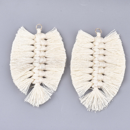 Polycoton (polyester coton) gland grand pendentif décorations X-FIND-T035-02H-1