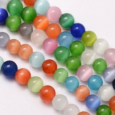 Chapelets de perles d'œil de chat CE-M011-6mm-C-1