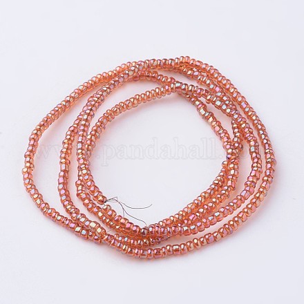 Electroplate Glass Beads Strands EGLA-D179-07-1