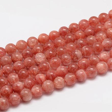 Chapelets de perles de sunstone naturelle naturelles G-F306-12-7mm-1
