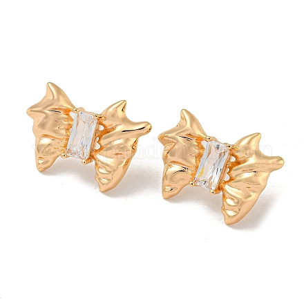 Brass Stud Earrings EJEW-R158-03G-1