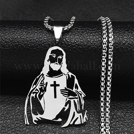 304 Stainless Steel Pendant Necklaces NJEW-H015-07P-1