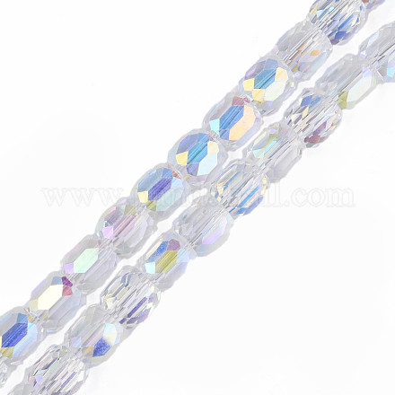 Chapelets de perles en verre transparent électrolytique EGLA-N002-32-C03-1