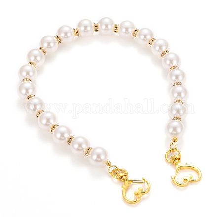 High Luster ABS Plastic Imitation Pearl Beads Bag Strap AJEW-BA00061-1