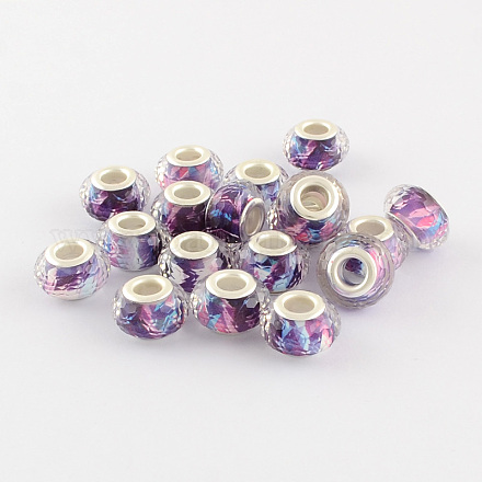 Large Hole Printed Acrylic European Beads OPDL-R114-12A-1