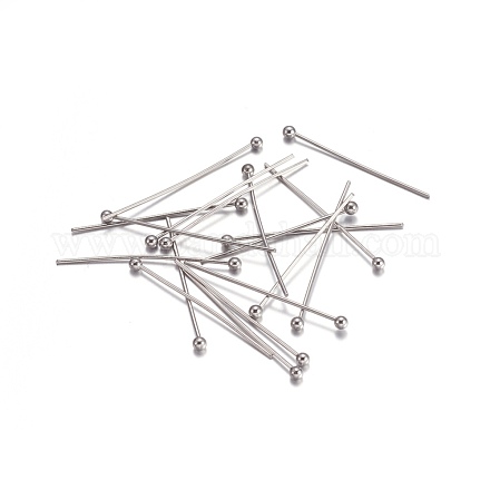 304 Stainless Steel Ball Head Pins STAS-O105-04-0.6x25mm-1