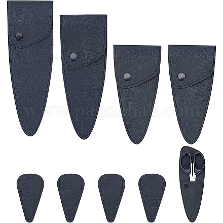 BENECREAT 8Pcs PU Leather Shear Tip Protective Covers FIND-BC0003-60-1