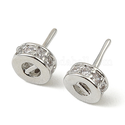 Латунные микропейв прозрачные кубические циркониевые шпильки LS-KK-C107-12P-1