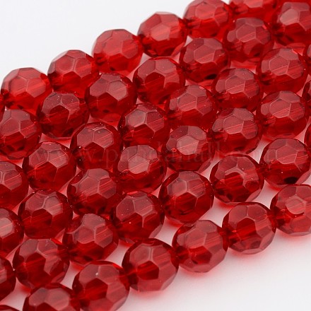 Chapelets de perles en verre transparent manuelles G02QB0J5-1