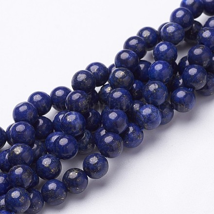 16 pouce de qualité un brin de perles de lapis-lazuli naturel teint rond G-GSR4mmC123-1
