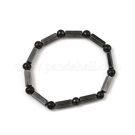 Bracelets de perles d'hématite synthétiques non magnétiques BJEW-E084-04-1