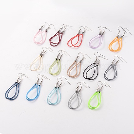 Dangling Waxed Polyester Cords Earrings EJEW-JE01945-1
