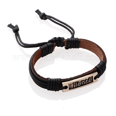 Bracelets réglables de cordon en cuir BJEW-PJB850-1