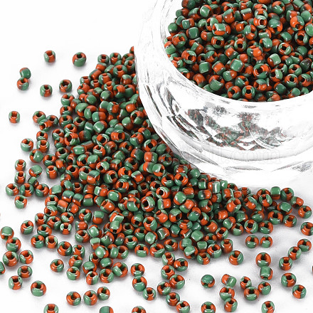 12/0 Two Tone Opaque Glass Seed Beads SEED-T006-01A-A01-1